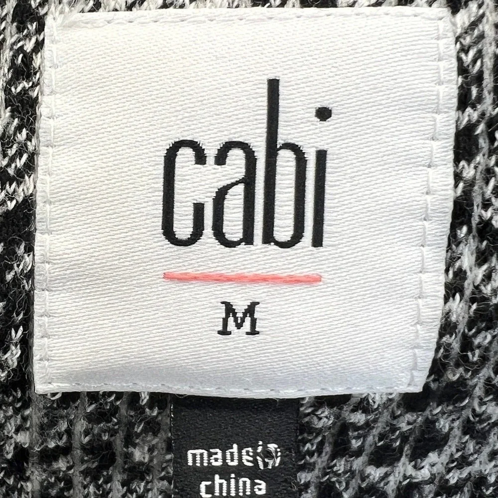 Cabi Topper Jacket‎ M Open Front Tiered Knit Gray Black Office Casual Classic